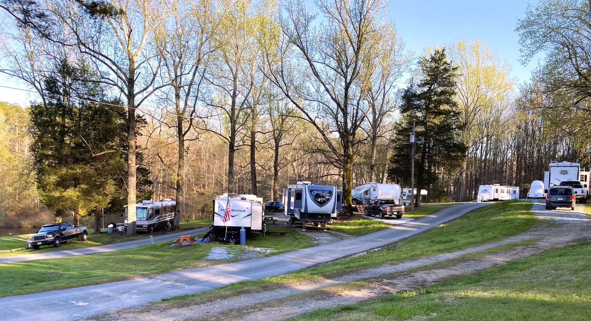 RV sites at Cobble Hill RV Campground in spring